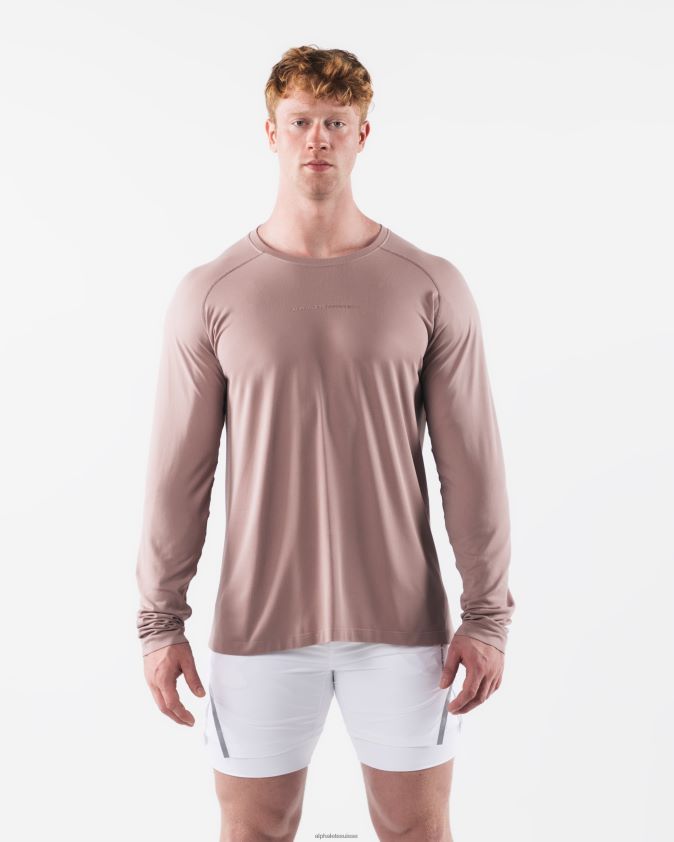 Hommes vêtements 46FZDN515 Alphalete aa airtech ls t-shirt marron porcelaine