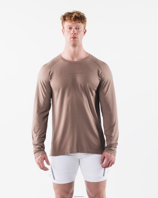 Hommes vêtements 46FZDN517 Alphalete aa airtech ls t-shirt brun beige crémeux