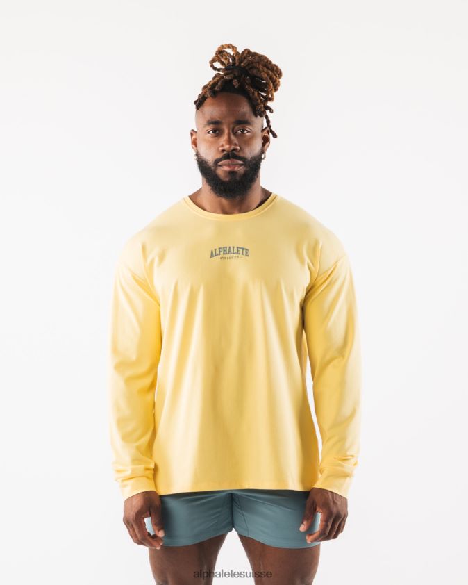 Hommes vêtements 46FZDN528 Alphalete aa t-shirt à imprimé cachemire jaune