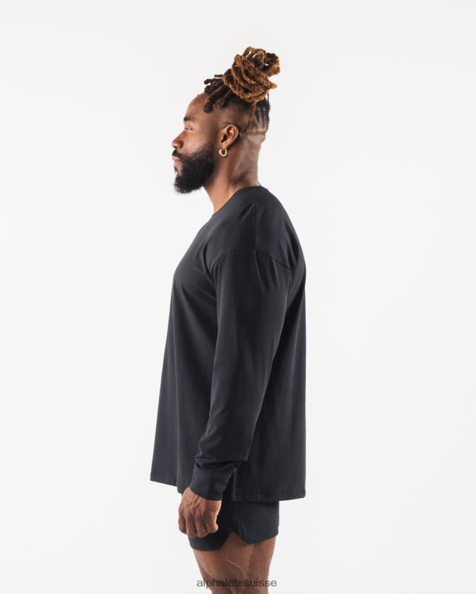 Hommes vêtements 46FZDN532 Alphalete aa t-shirt à imprimé cachemire noir