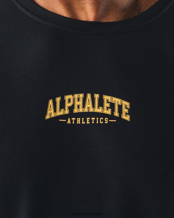 Hommes vêtements 46FZDN532 Alphalete aa t-shirt à imprimé cachemire noir