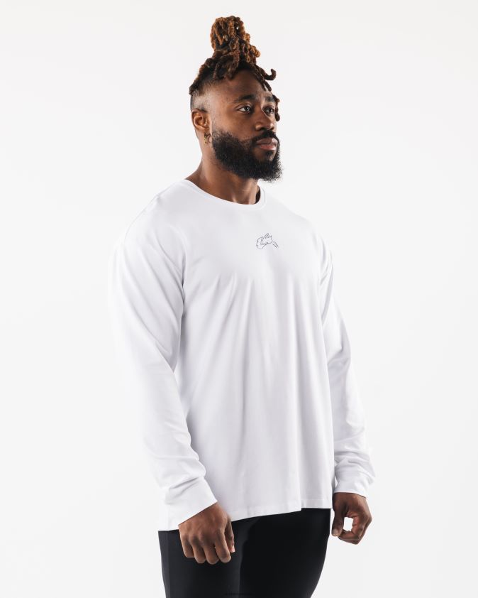 Hommes vêtements 46FZDN542 Alphalete t-shirt tête de loup blanc