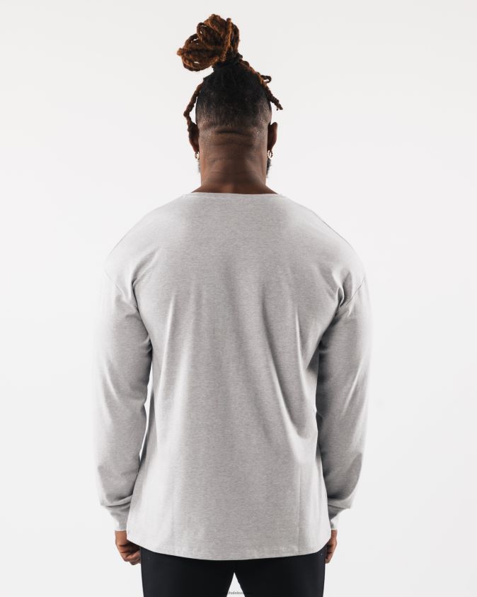 Hommes vêtements 46FZDN543 Alphalete t-shirt tête de loup gris chiné