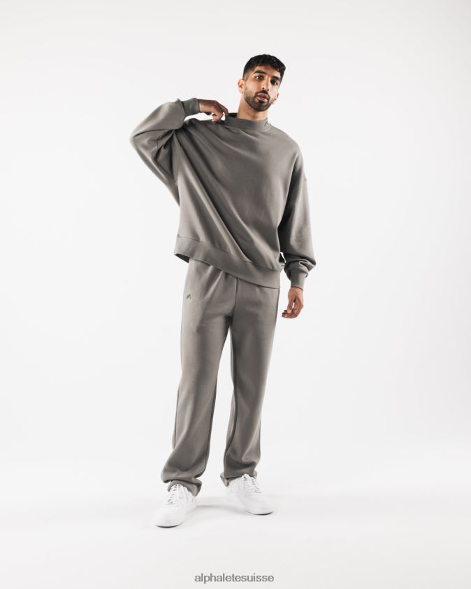 Hommes vêtements 46FZDN752 Alphalete origine col montant ls gris sterling