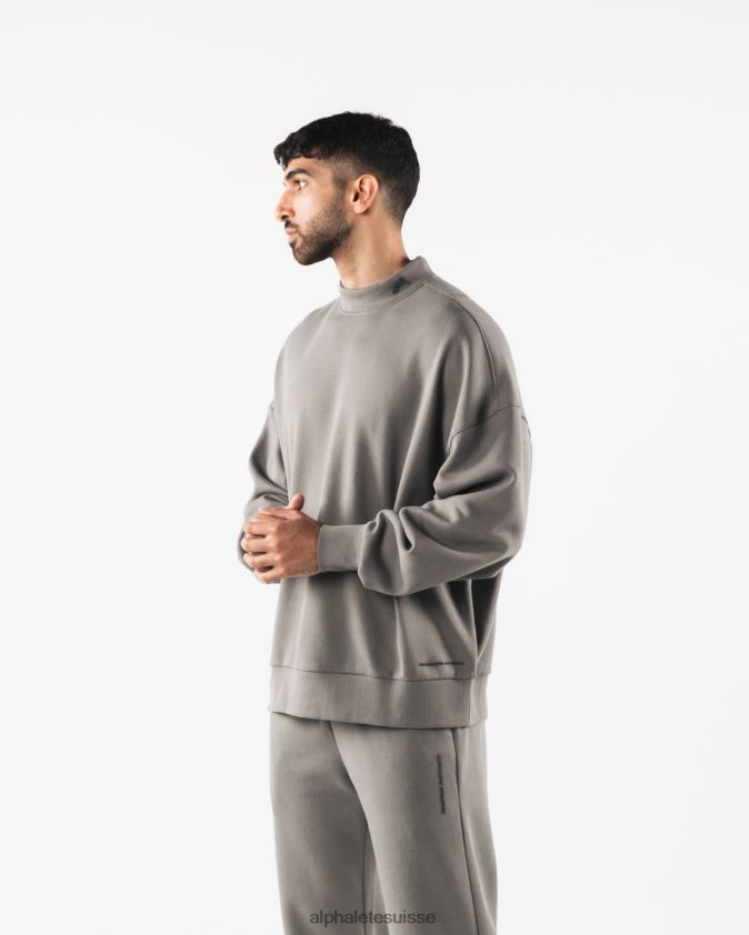 Hommes vêtements 46FZDN752 Alphalete origine col montant ls gris sterling