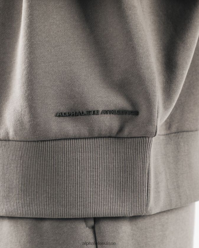 Hommes vêtements 46FZDN752 Alphalete origine col montant ls gris sterling