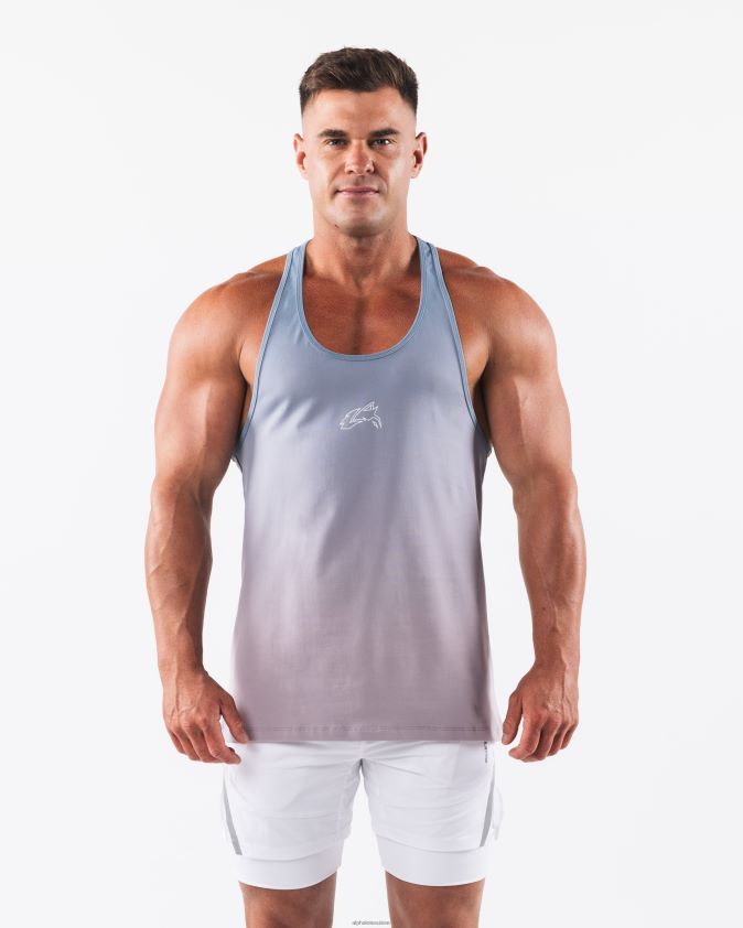 Hommes vêtements 46FZDN559 Alphalete limon à tête de loup eau plate dégradé bleu