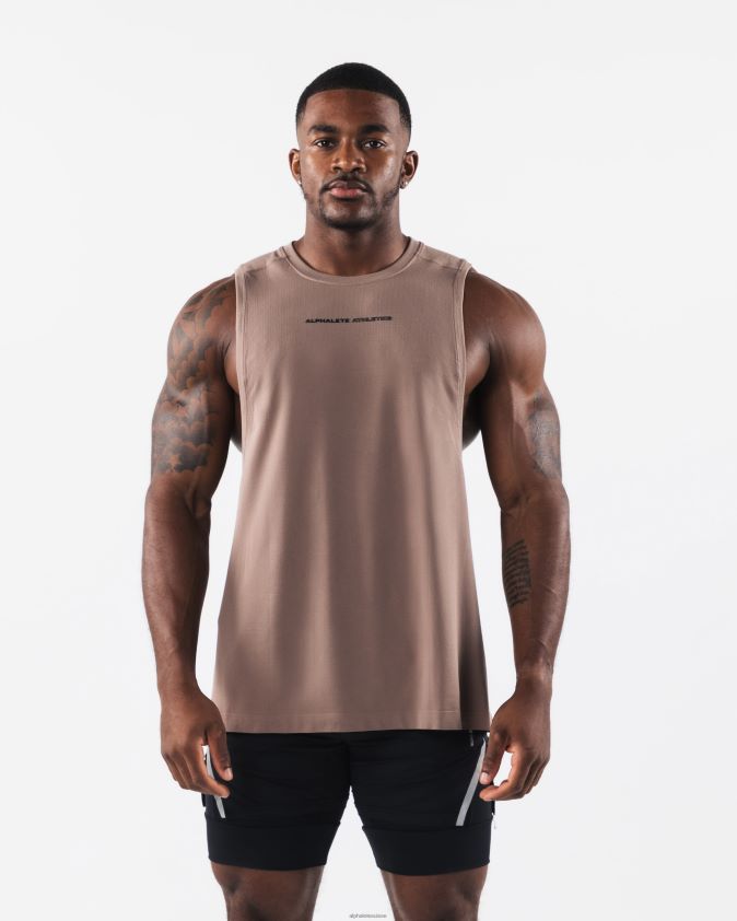Hommes vêtements 46FZDN574 Alphalete aa coupure airtech brun beige crémeux
