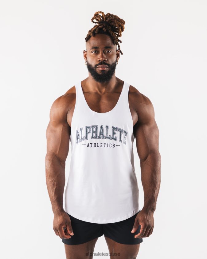 Hommes vêtements 46FZDN578 Alphalete débardeur à imprimé cachemire blanc