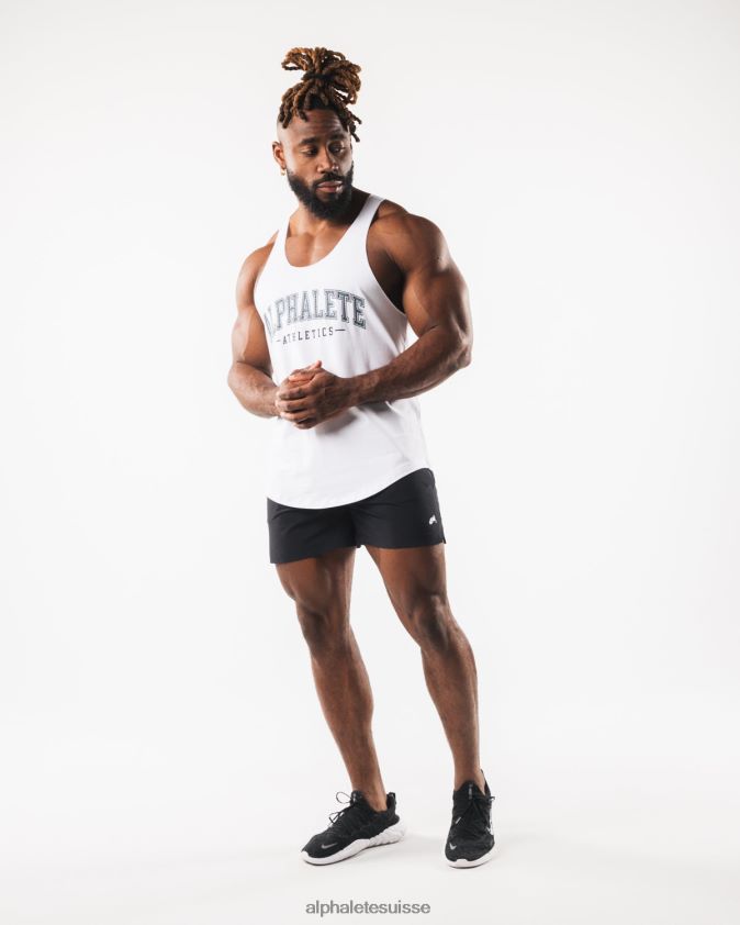 Hommes vêtements 46FZDN578 Alphalete débardeur à imprimé cachemire blanc