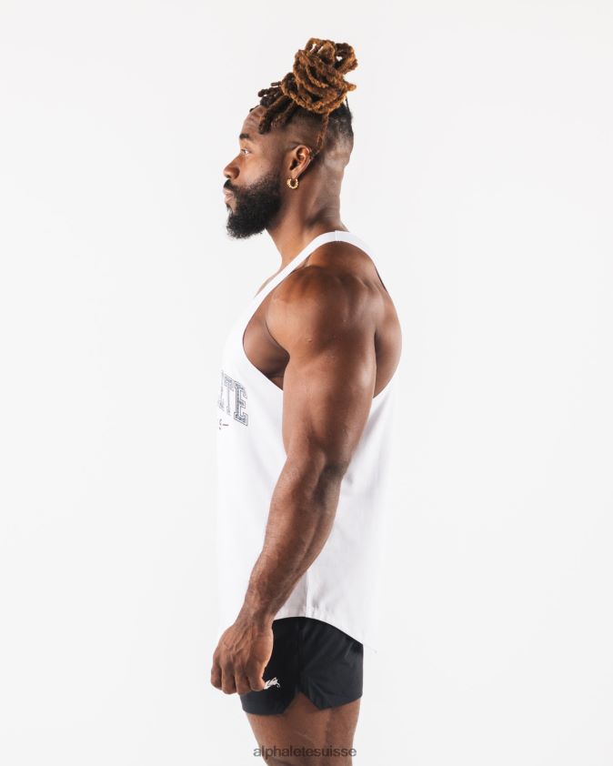 Hommes vêtements 46FZDN578 Alphalete débardeur à imprimé cachemire blanc