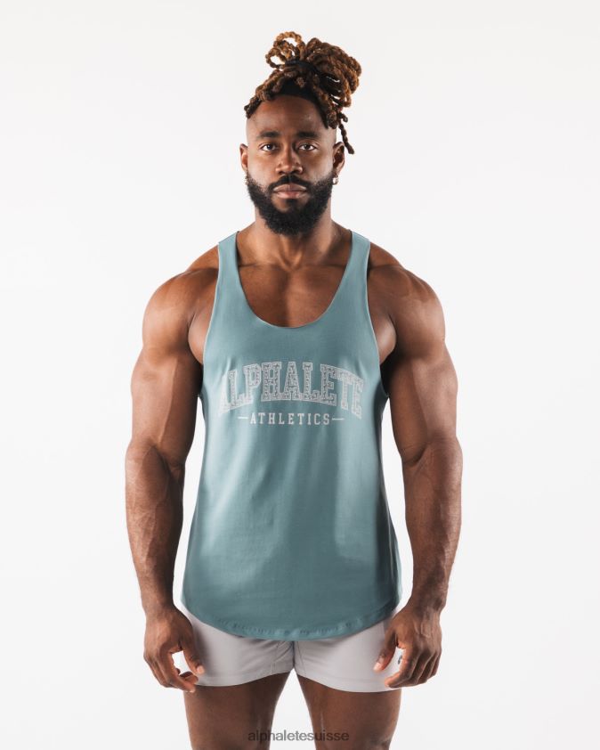 Hommes vêtements 46FZDN580 Alphalete débardeur à imprimé cachemire bleu turquoise