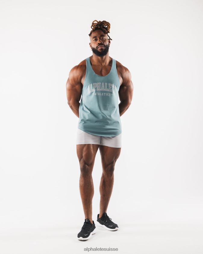 Hommes vêtements 46FZDN580 Alphalete débardeur à imprimé cachemire bleu turquoise