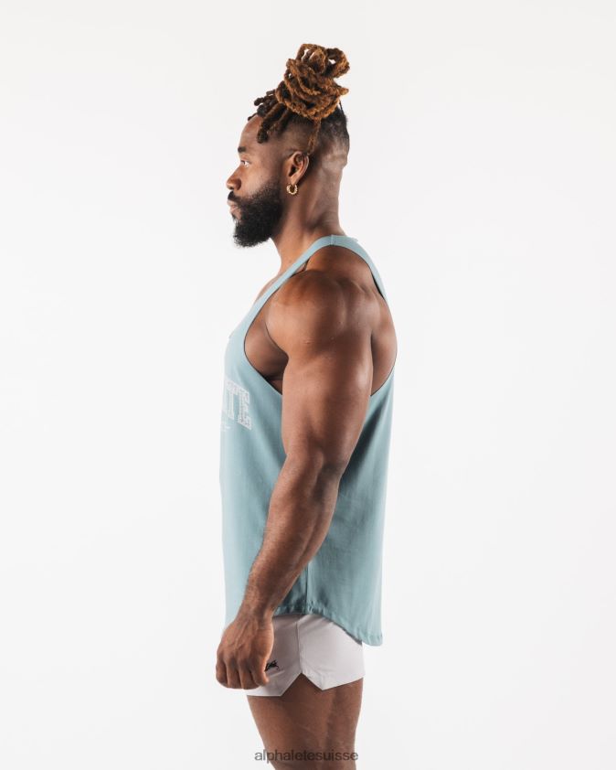Hommes vêtements 46FZDN580 Alphalete débardeur à imprimé cachemire bleu turquoise