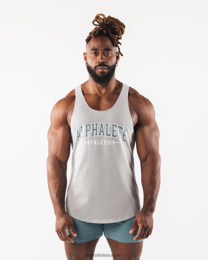 Hommes vêtements 46FZDN581 Alphalete débardeur à imprimé cachemire gris athlétique