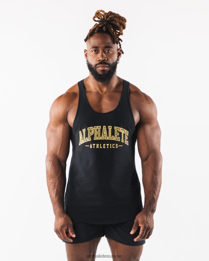 Hommes vêtements 46FZDN582 Alphalete débardeur à imprimé cachemire noir