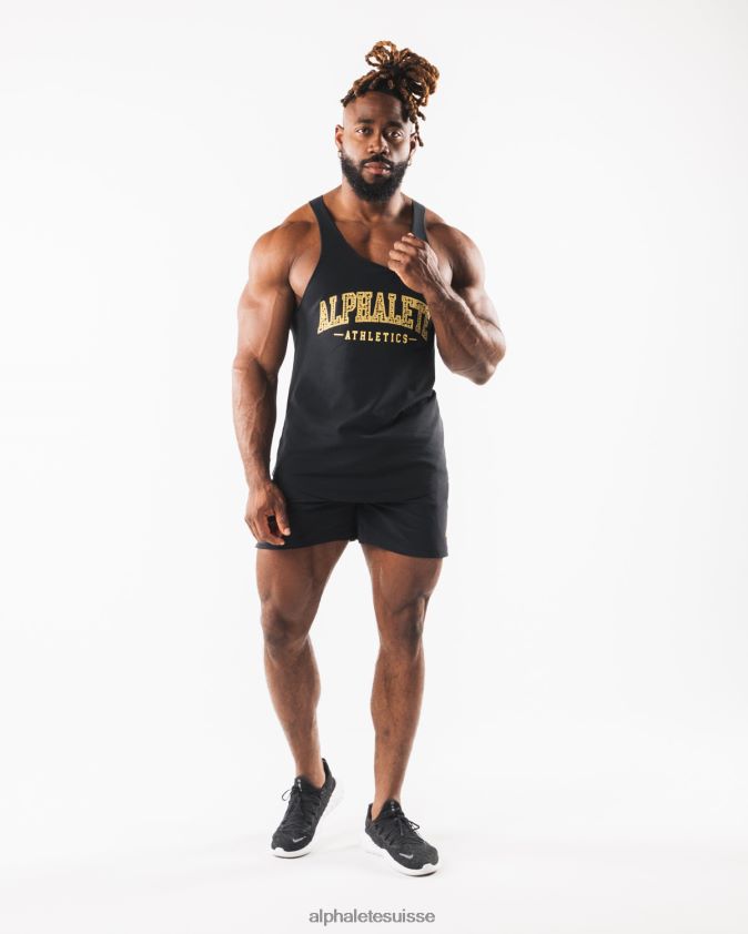 Hommes vêtements 46FZDN582 Alphalete débardeur à imprimé cachemire noir