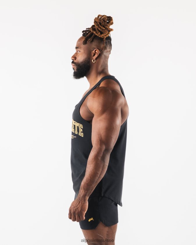 Hommes vêtements 46FZDN582 Alphalete débardeur à imprimé cachemire noir