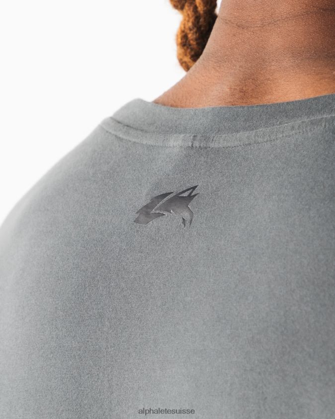 Hommes vêtements 46FZDN586 Alphalete réservoir musculaire à tête de loup brossé gris fumée