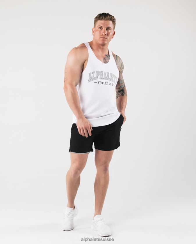 Hommes vêtements 46FZDN588 Alphalete un réservoir brut blanc