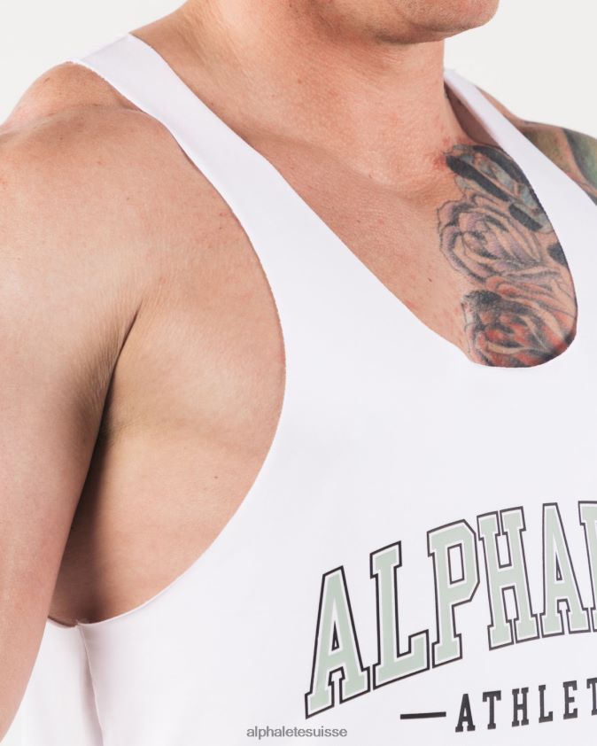 Hommes vêtements 46FZDN588 Alphalete un réservoir brut blanc