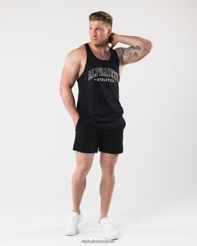 Hommes vêtements 46FZDN591 Alphalete un réservoir brut noir