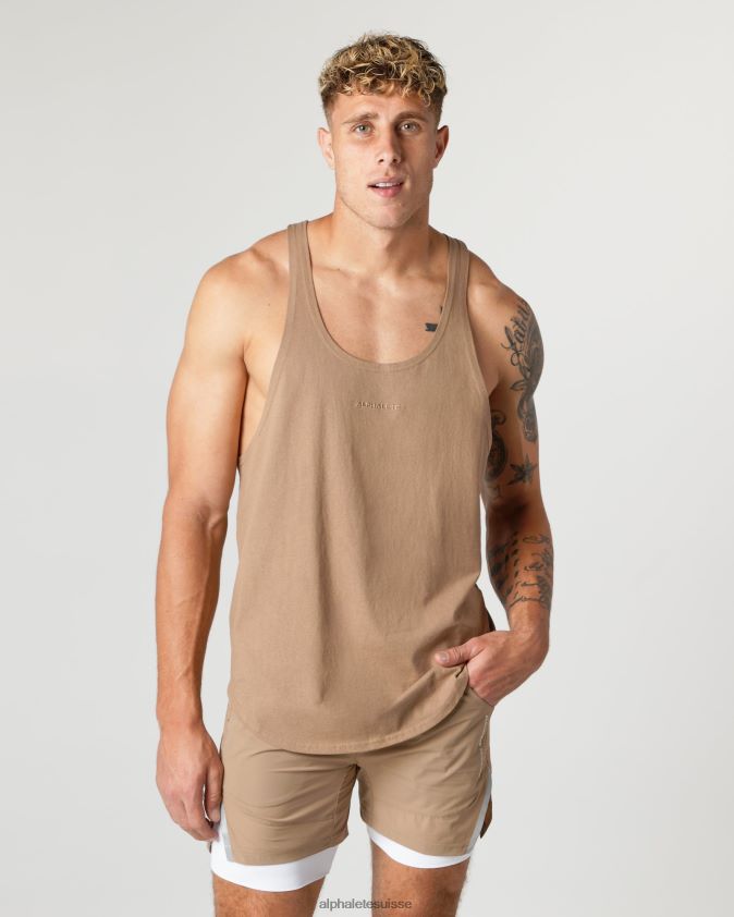 Hommes vêtements 46FZDN596 Alphalete limon épais en coton chai brun