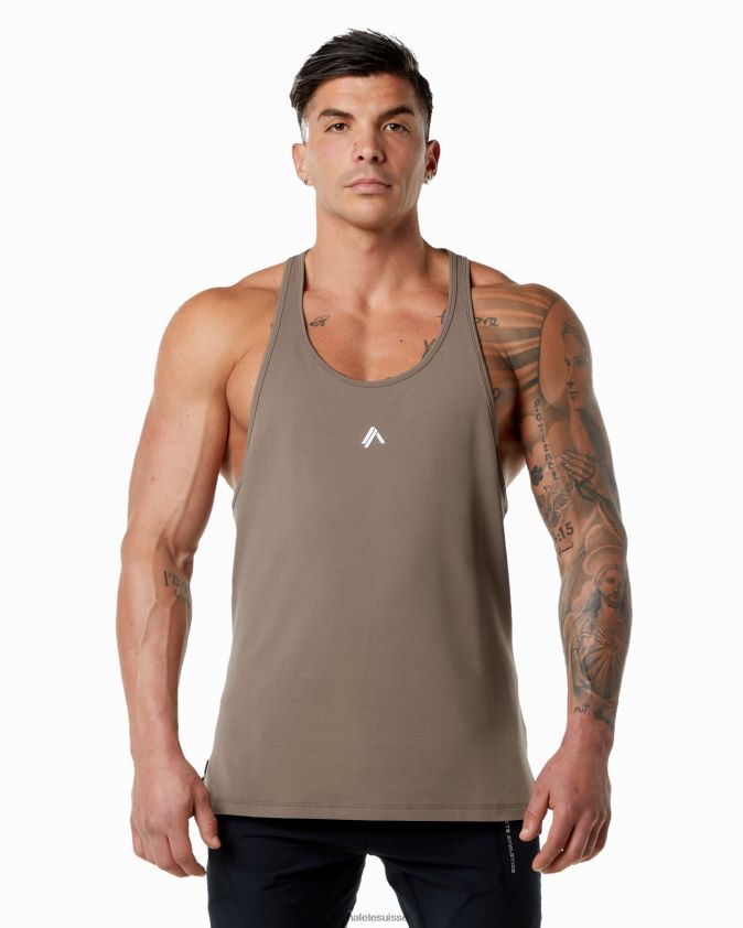 Hommes vêtements 46FZDN602 Alphalete longeron d'emblème brun moka
