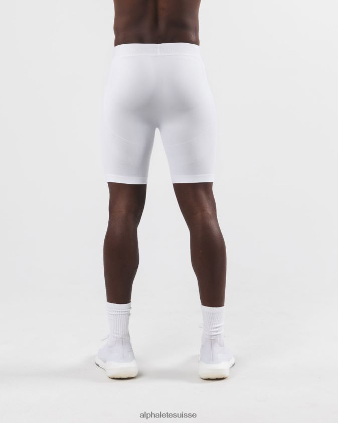 Hommes vêtements 46FZDN652 Alphalete short de compression reformé blanc