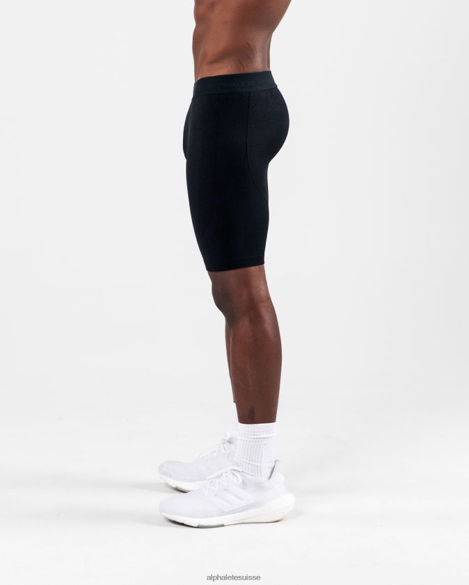 Hommes vêtements 46FZDN654 Alphalete short de compression reformé noir