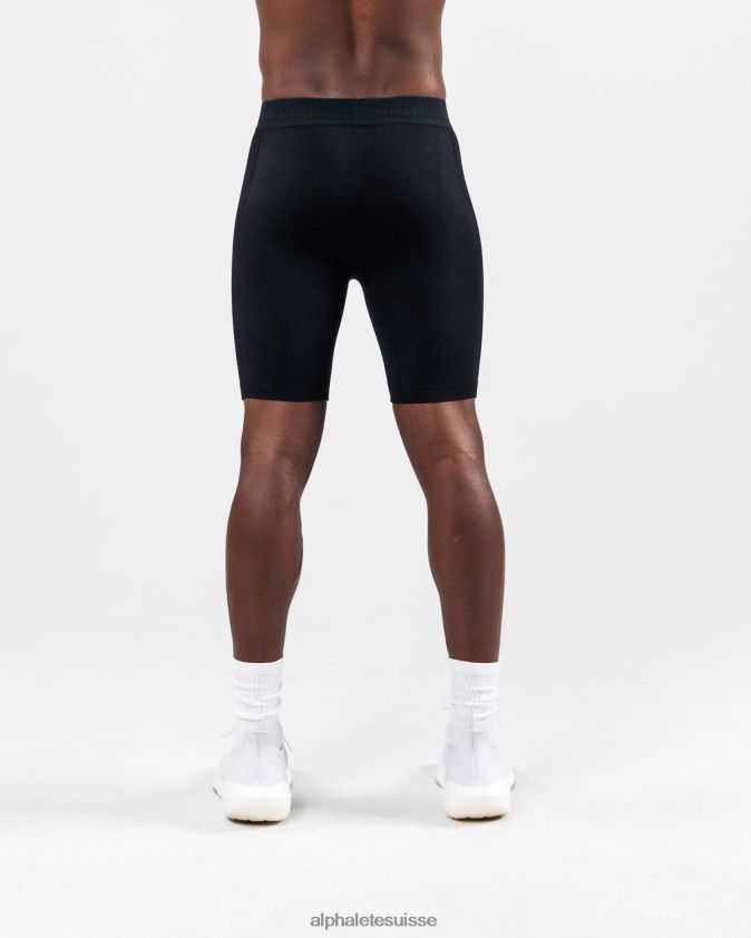 Hommes vêtements 46FZDN654 Alphalete short de compression reformé noir