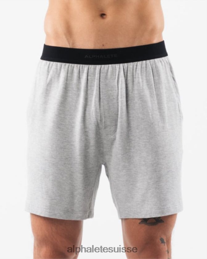 Hommes vêtements 46FZDN655 Alphalete short de détente gris chiné