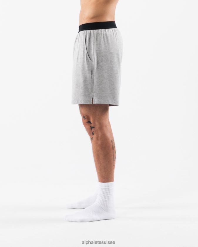 Hommes vêtements 46FZDN655 Alphalete short de détente gris chiné