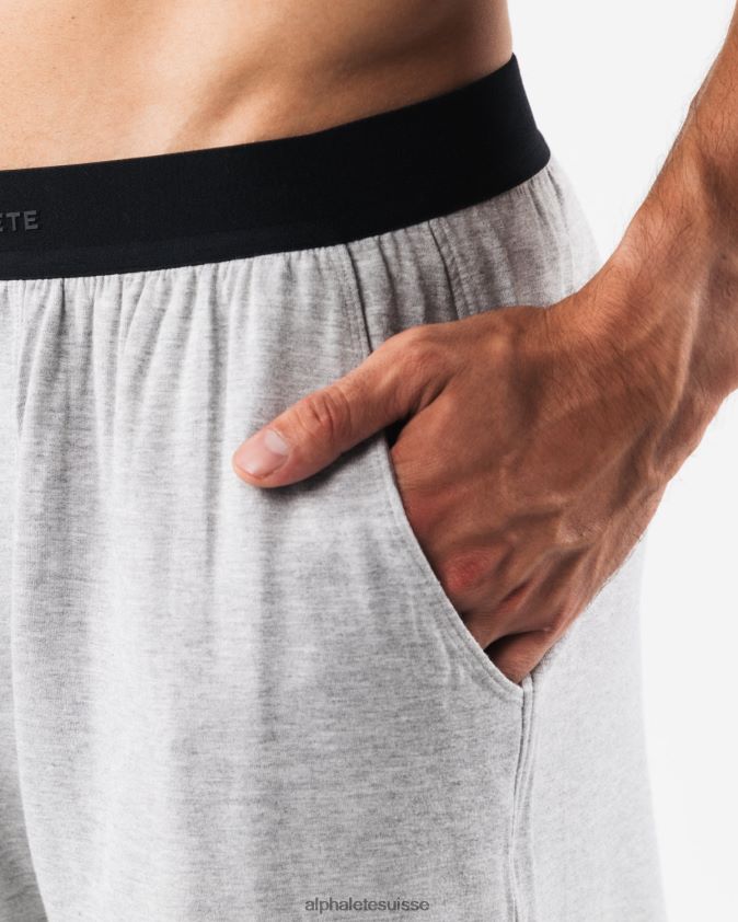 Hommes vêtements 46FZDN655 Alphalete short de détente gris chiné