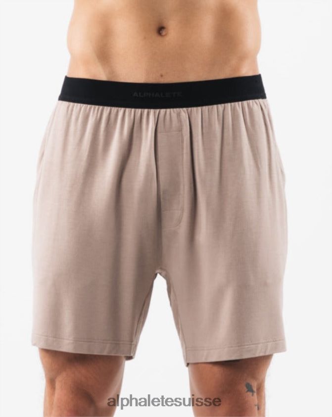 Hommes vêtements 46FZDN656 Alphalete short de détente brun moka