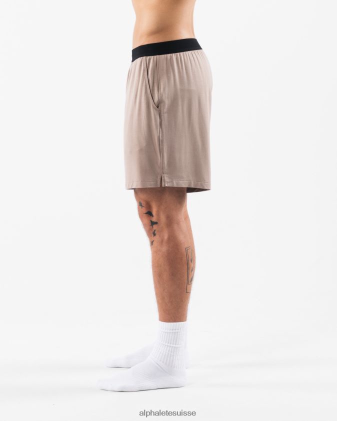 Hommes vêtements 46FZDN656 Alphalete short de détente brun moka