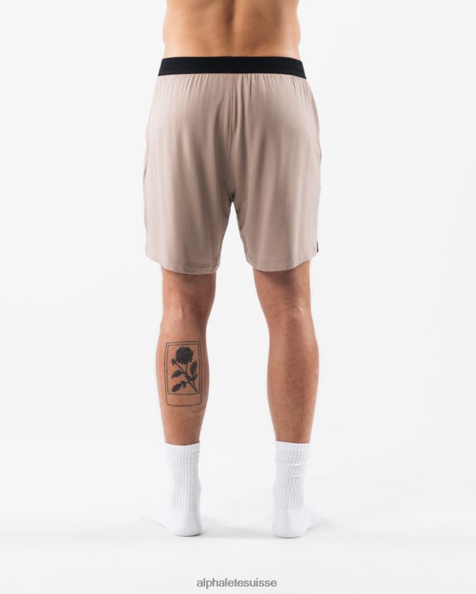 Hommes vêtements 46FZDN656 Alphalete short de détente brun moka