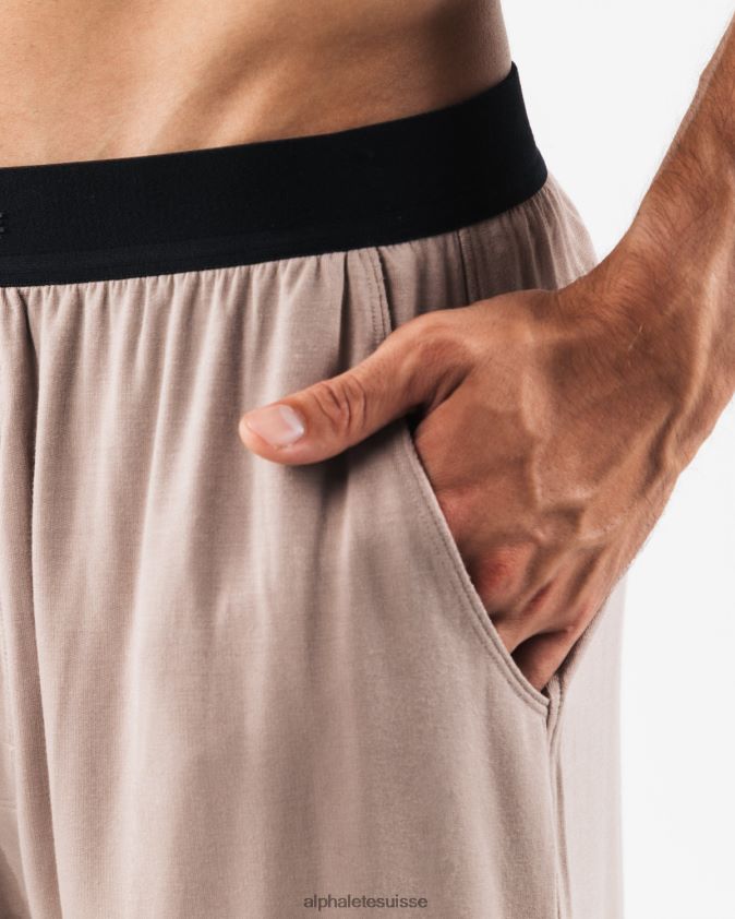 Hommes vêtements 46FZDN656 Alphalete short de détente brun moka