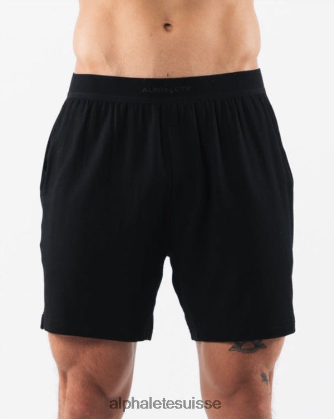 Hommes vêtements 46FZDN657 Alphalete short de détente noir