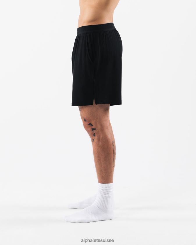 Hommes vêtements 46FZDN657 Alphalete short de détente noir