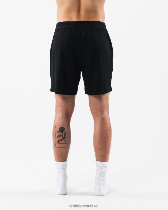 Hommes vêtements 46FZDN657 Alphalete short de détente noir