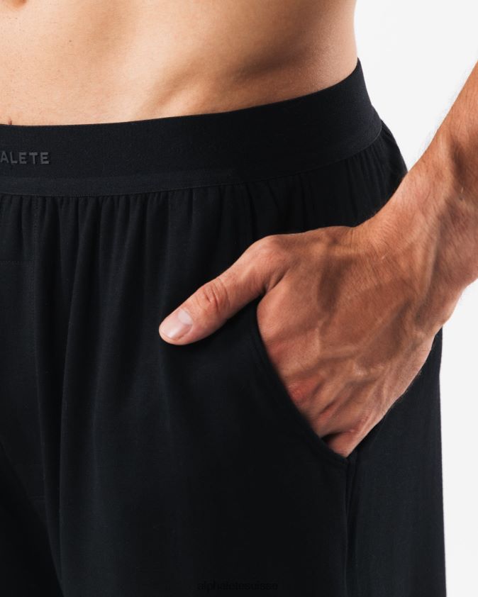 Hommes vêtements 46FZDN657 Alphalete short de détente noir