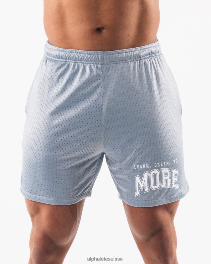 Hommes vêtements 46FZDN667 Alphalete ldb plus de maille courte 6" bleu brouillard