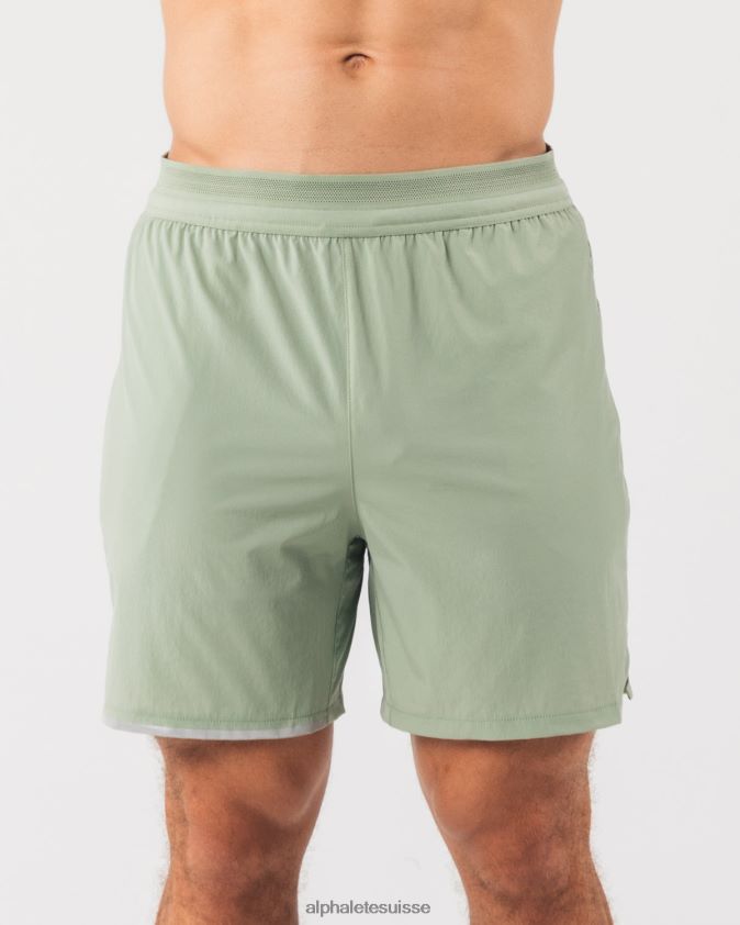 Hommes vêtements 46FZDN679 Alphalete studio court 6" vert sauge