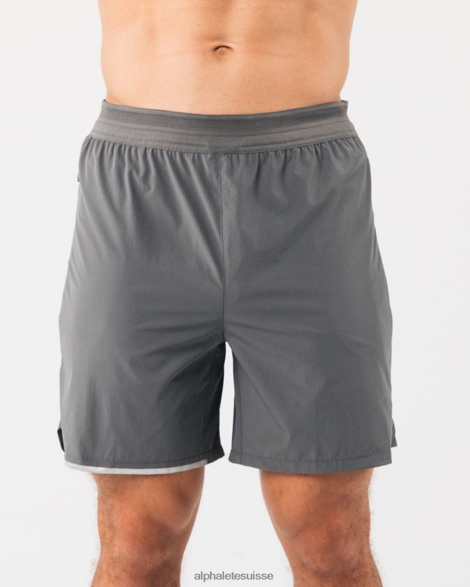 Hommes vêtements 46FZDN682 Alphalete studio court 6" gris fumée
