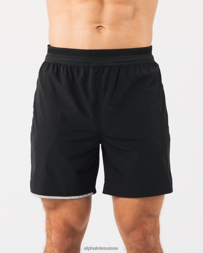 Hommes vêtements 46FZDN683 Alphalete studio court 6" Noir argent