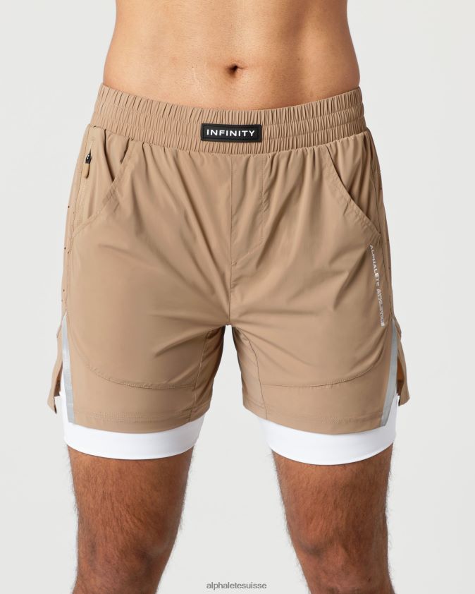 Hommes vêtements 46FZDN687 Alphalete vitesse infinie courte 5,5" chai brun