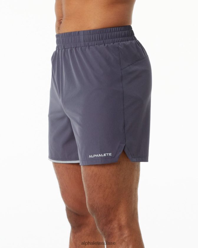 Hommes vêtements 46FZDN697 Alphalete foulée de base courte 5" violet atténué
