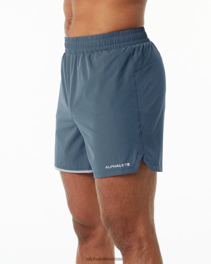 Hommes vêtements 46FZDN698 Alphalete foulée de base courte 5" bleu baleine