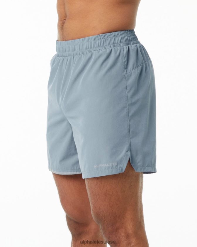 Hommes vêtements 46FZDN699 Alphalete foulée de base courte 5" bleu brouillard